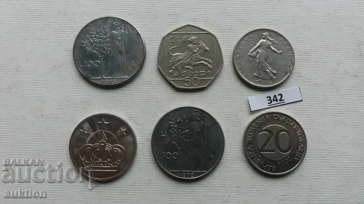 LOT DE 6 MONEDE STRĂINE DIN TOATĂ LUMEA cu preț € 2.35 | 4.60 BGN LOT DE 6 MONEDE STRĂINE DIN TOATĂ LUMEA cu preț € 2.35 | 4.60 BGN