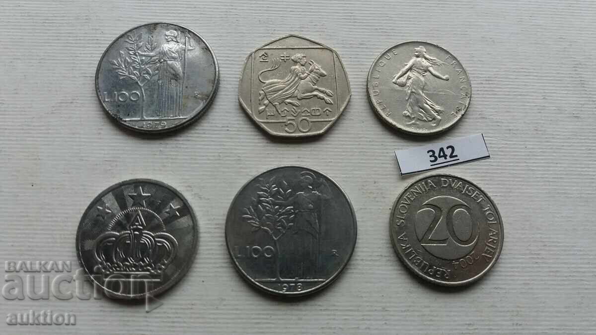 Licitație LOT DE 6 MONEDE STRĂINE DIN TOATĂ LUMEA Licitație LOT DE 6 MONEDE STRĂINE DIN TOATĂ LUMEA
