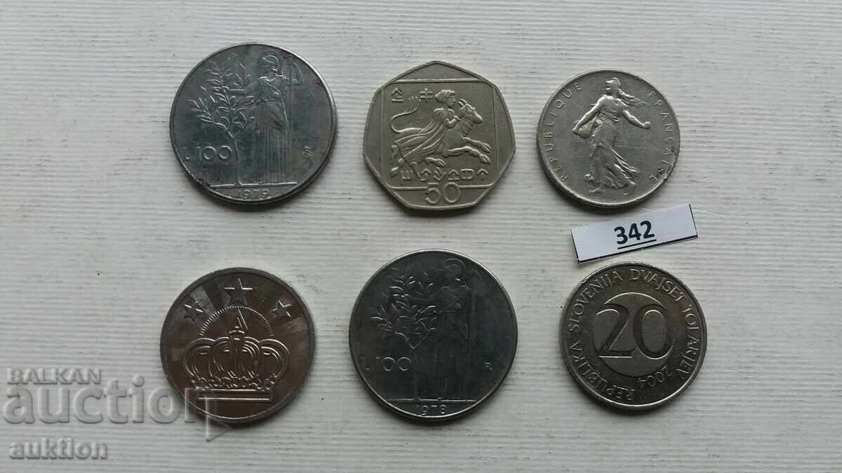 LOT DE 6 MONEDE STRĂINE DIN TOATĂ LUMEA LOT DE 6 MONEDE STRĂINE DIN TOATĂ LUMEA
