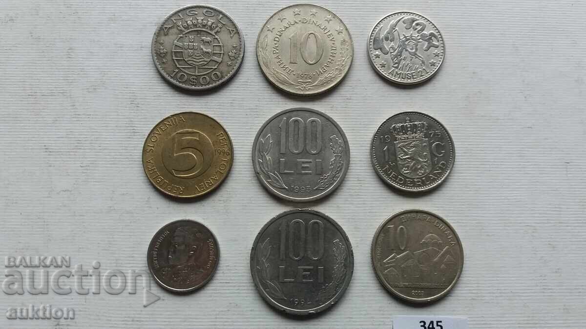 LOT DE 9 MONEDE STRĂINE DIN LUME cu preț € 3.57 | 6.98 BGN
