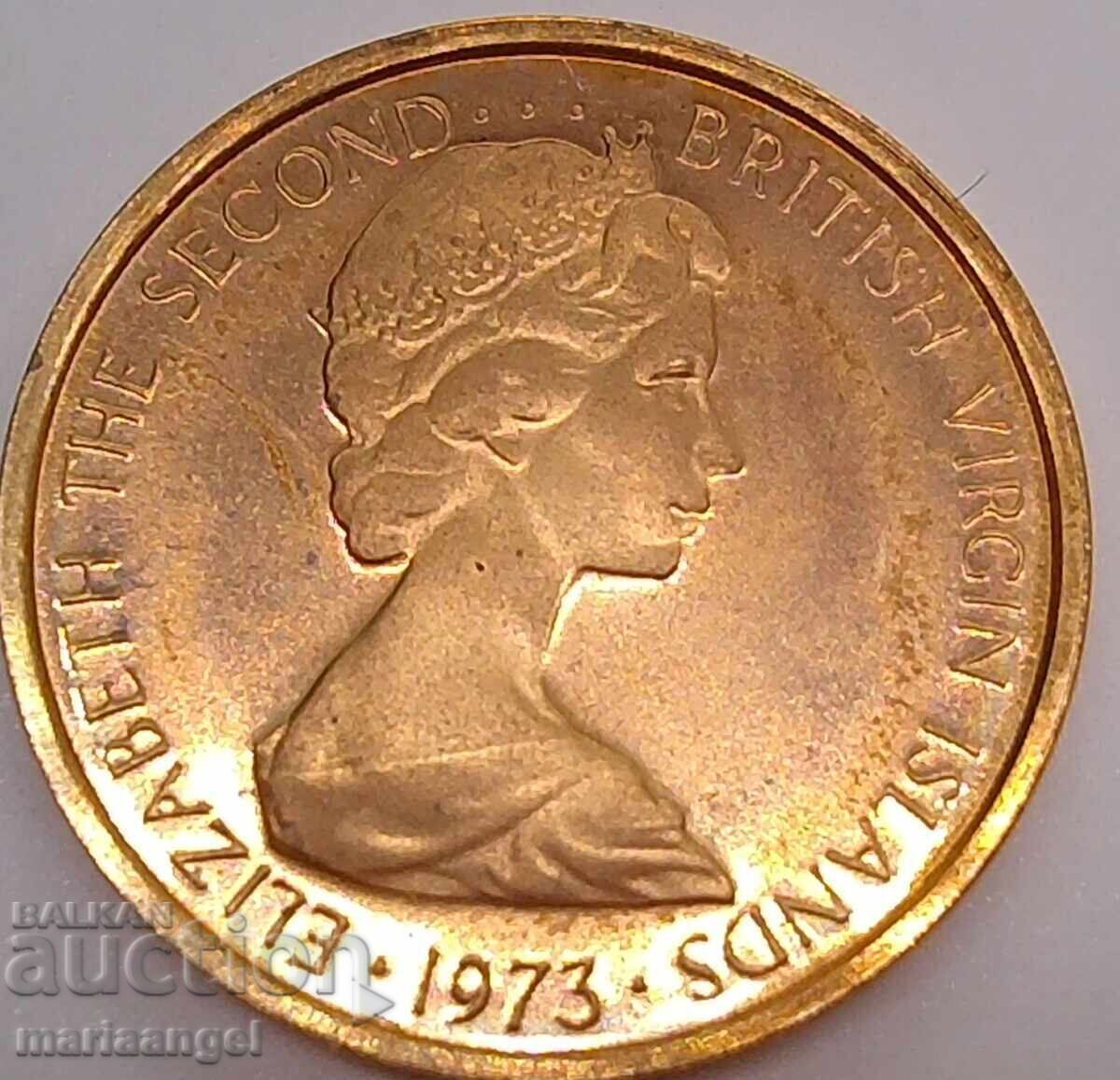 1 tsent 1973 PROOF UNC Βρετανικές Παρθένοι Νήσοι