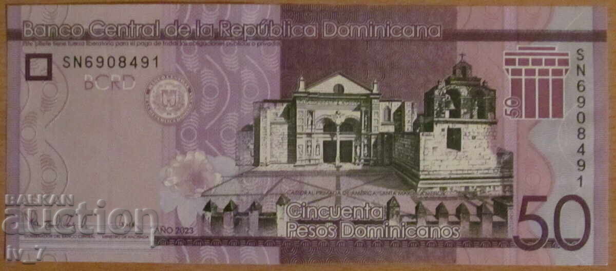 50 Pesos 2023, DOMINICAN REPUBLIC, UNC
