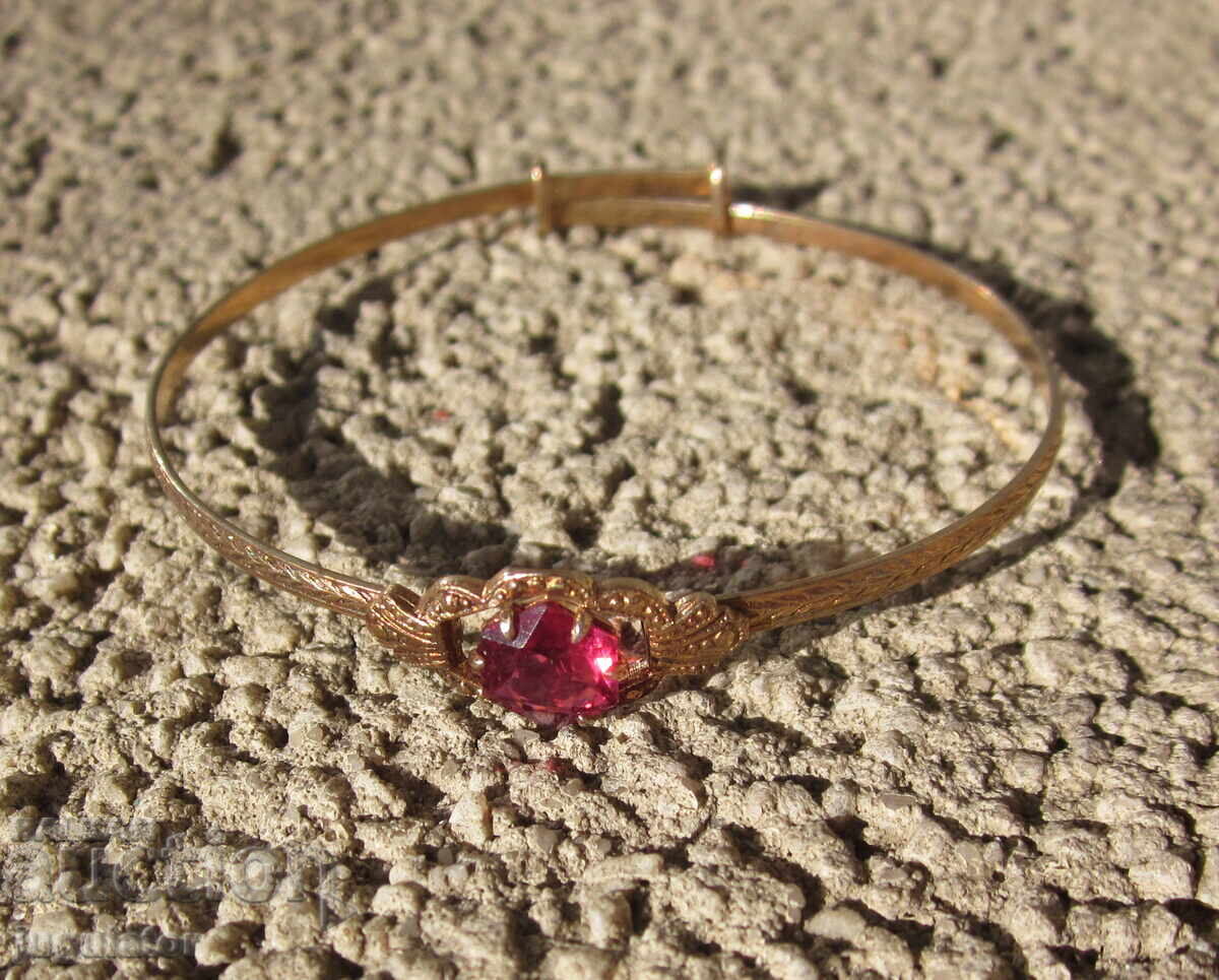 Auction  Antique Ladies' Gold-Plated Bracelet, Doublé, with Ruby