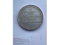 Γαλλία ασημένιο μετάλλιο για τη Διώρυγα του Σουέζ 1869 βάρος 40 γραμμάρια