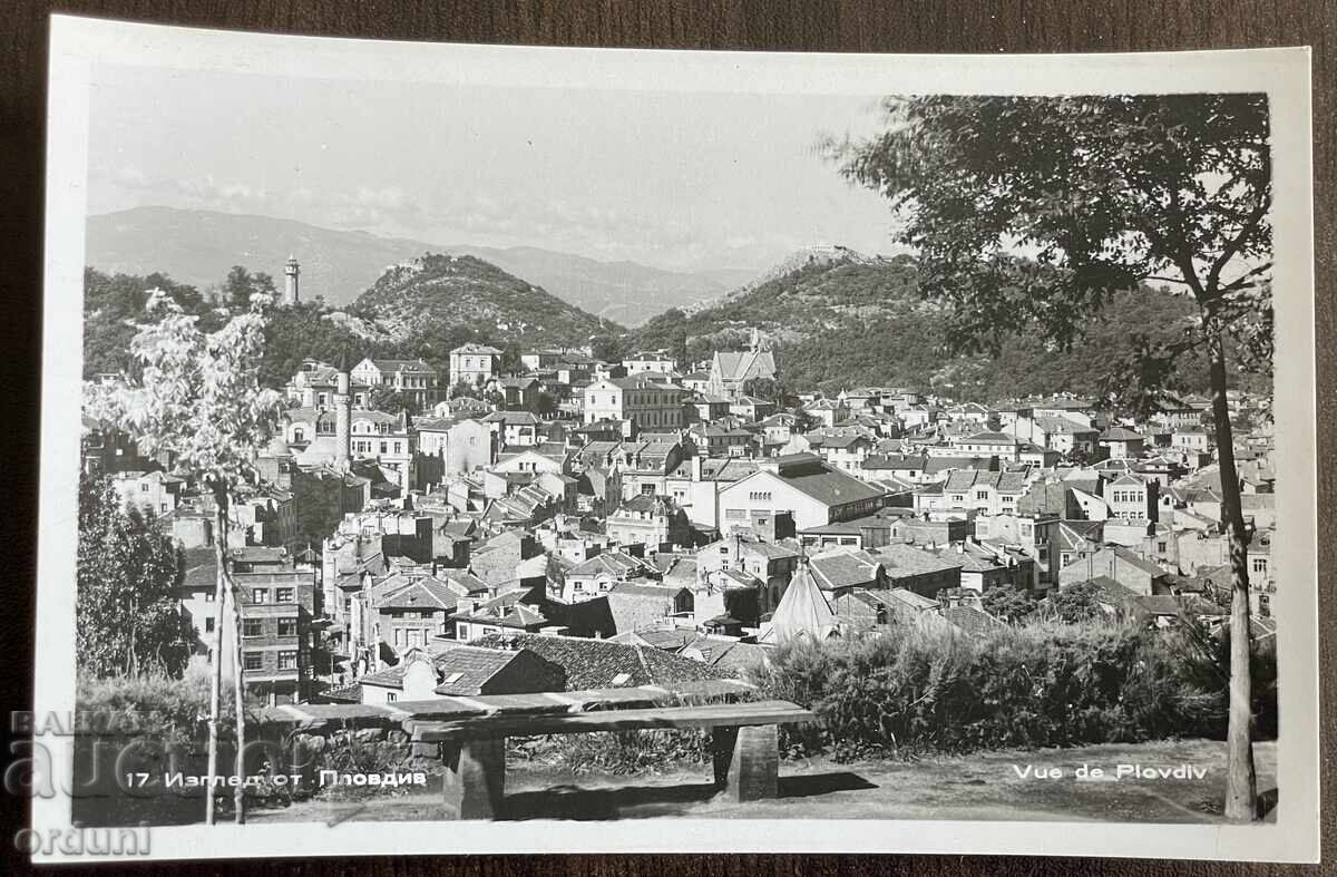 5264 Bulgaria postcard city Plovdiv view from the 50s