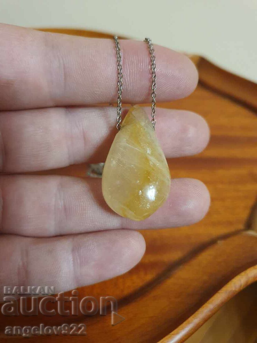 Κολιέ με μενταγιόν από φυσικό πέτρωμα!!! - 5