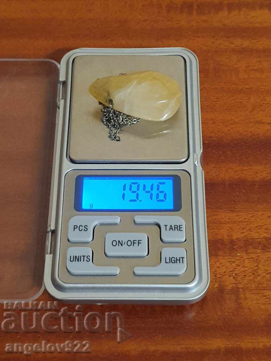 Κολιέ με μενταγιόν από φυσικό πέτρωμα!!! - 7