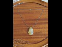 Κολιέ με μενταγιόν από φυσικό πέτρωμα!!!