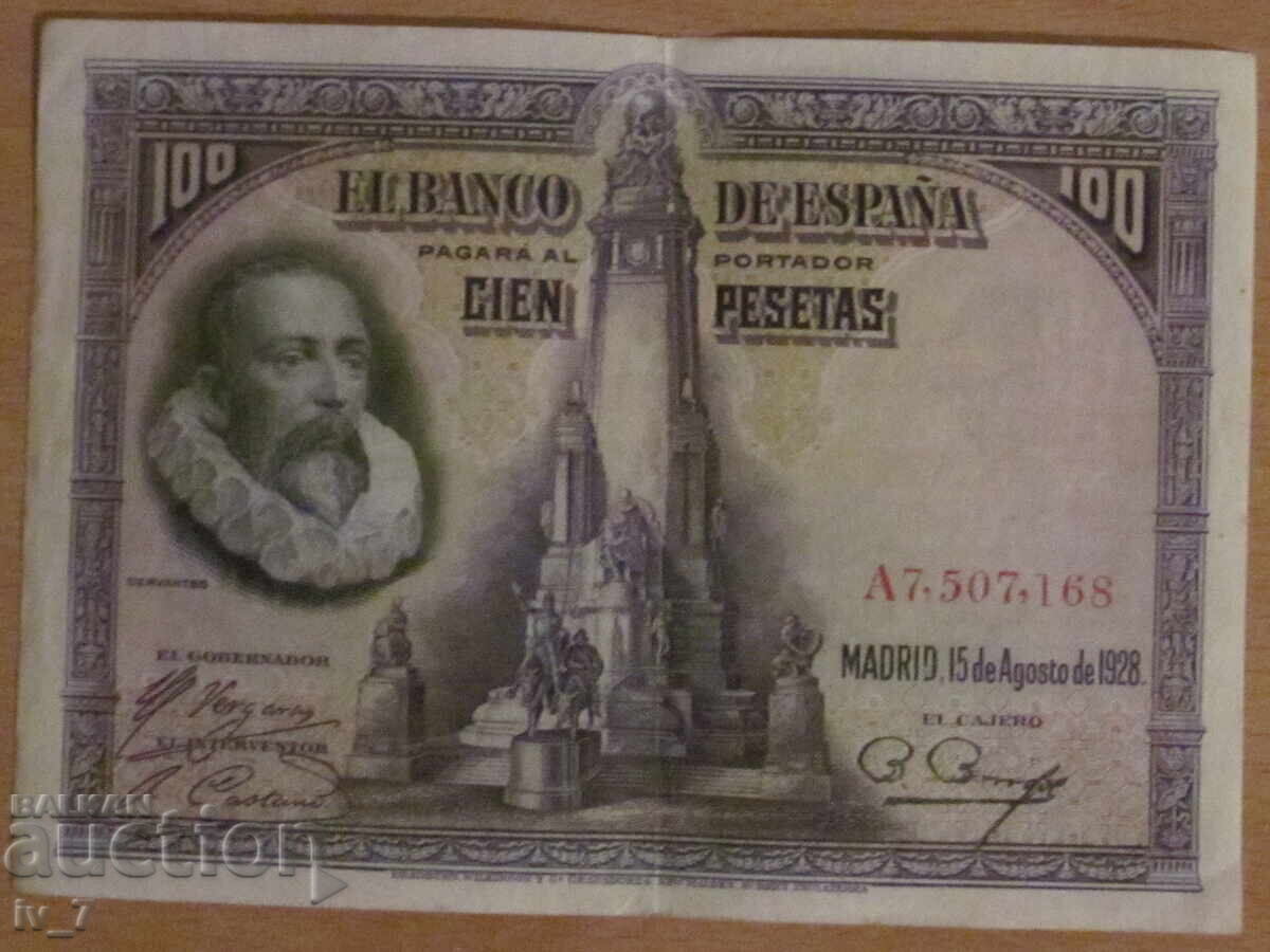 100 PESETAS 1928, SPANIA 100 PESETAS 1928, SPANIA