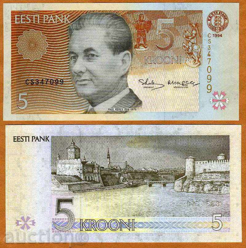 SORBA AUCTIONS ESTONIA 5 CROSSES 1994 UNC SORBA AUCTIONS ESTONIA 5 CROSSES 1994 UNC