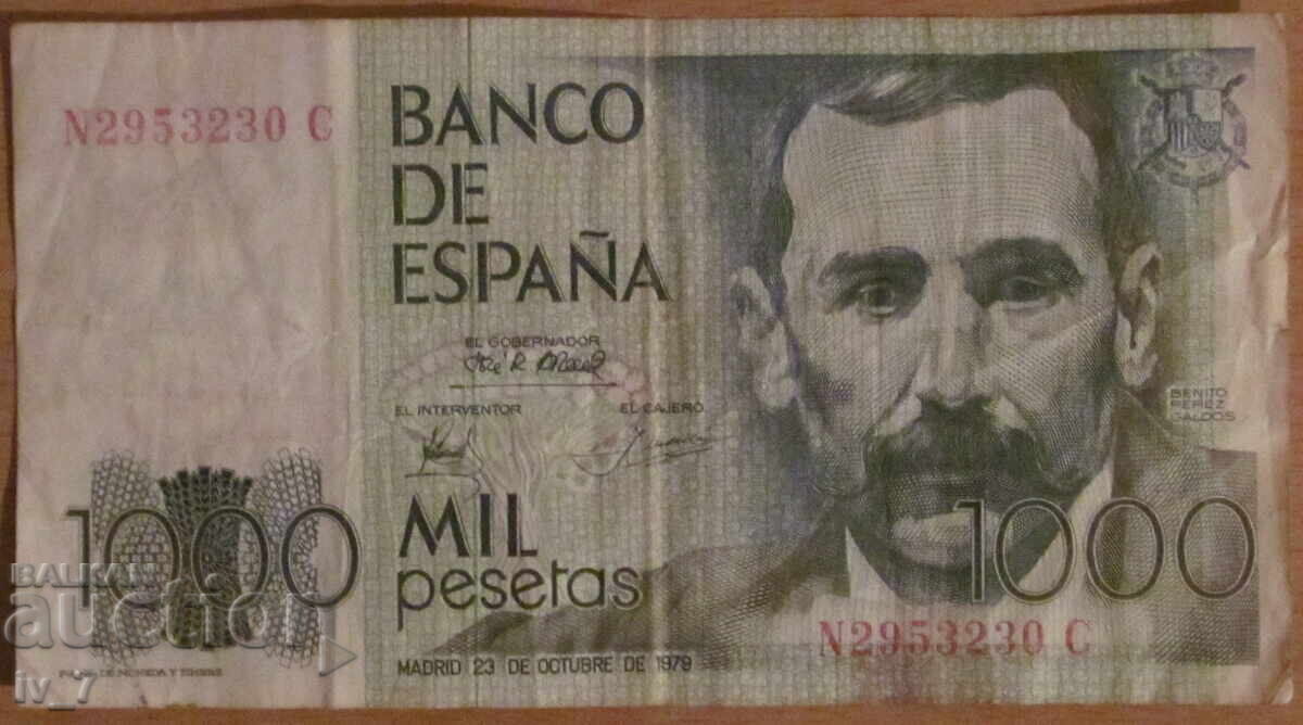 1000 Pesetas 1979, Spain