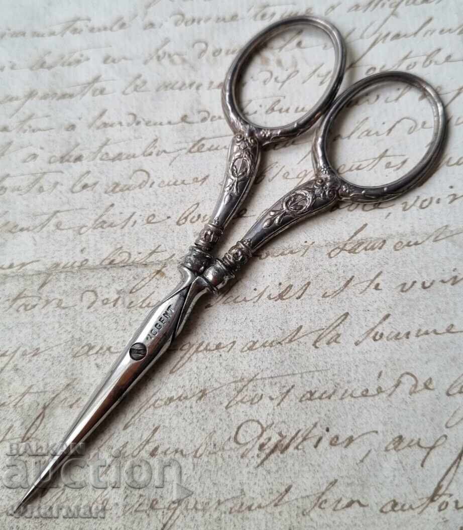 French Silver Scissors from the 19th Century, Napoleon III French Silver Scissors from the 19th Century, Napoleon III
