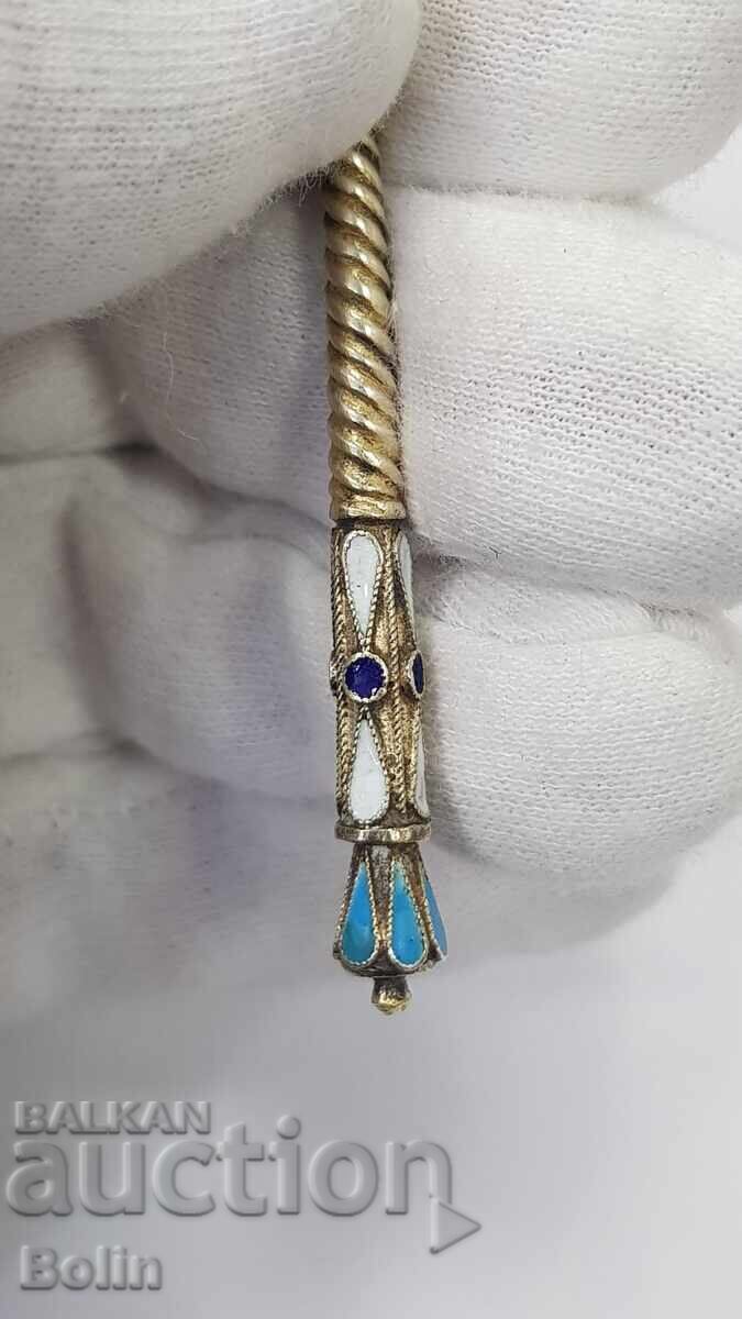 Rare Silver, Russian Tsarist Spoon with Enamel, 84 Assay - 5 Rare Silver, Russian Tsarist Spoon with Enamel, 84 Assay - 5