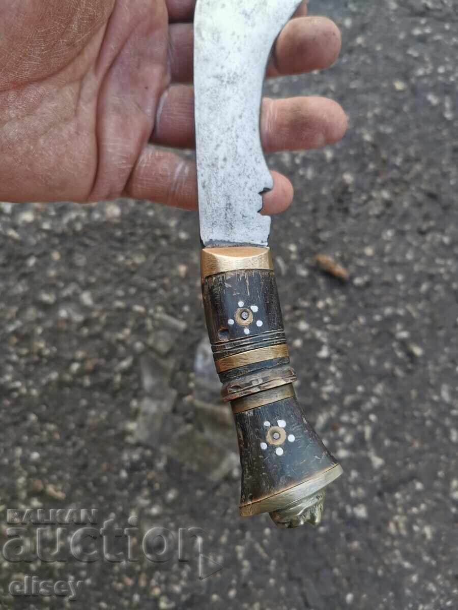 Auction  Original Kukri, horn, brass, mother-of-pearl