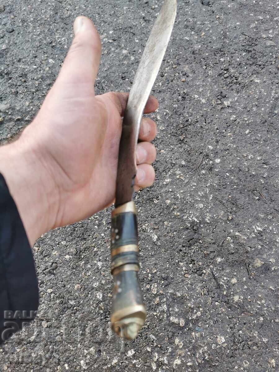 Original Kukri, horn, brass, mother-of-pearl - 5