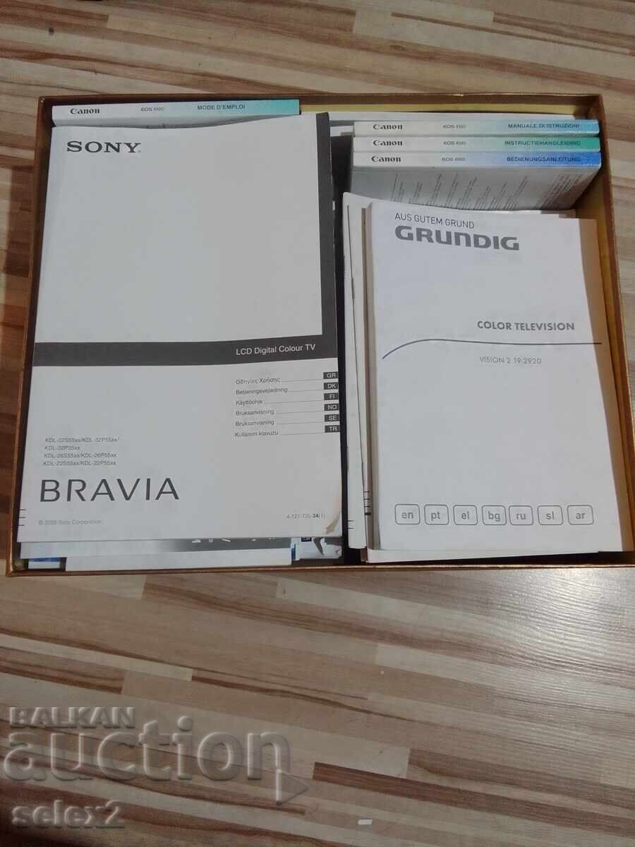 Lot of about 70 "user manuals" for electrical appliances