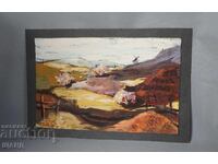 Стара Майсторска рисунка картина планински пейзаж