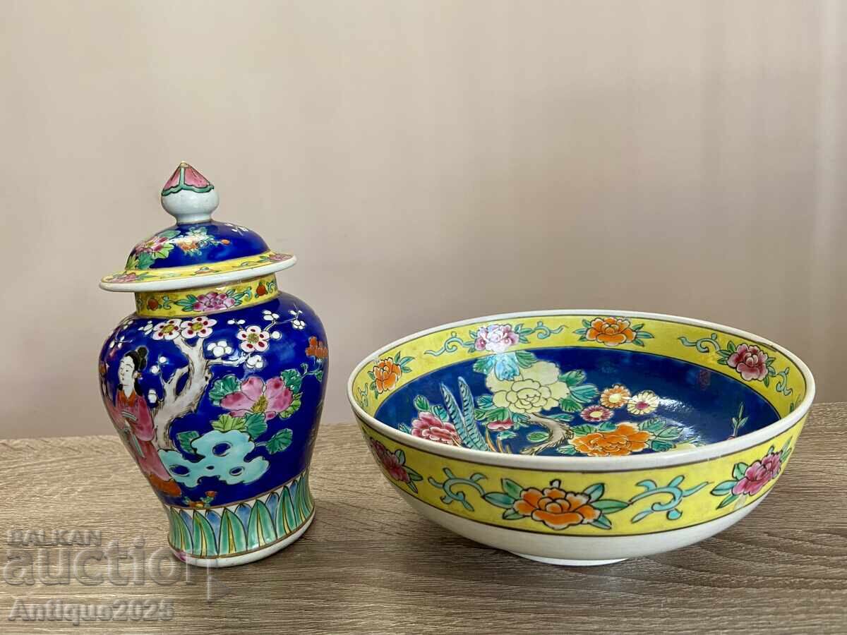 Set ceramic vintage în stil oriental Set ceramic vintage în stil oriental