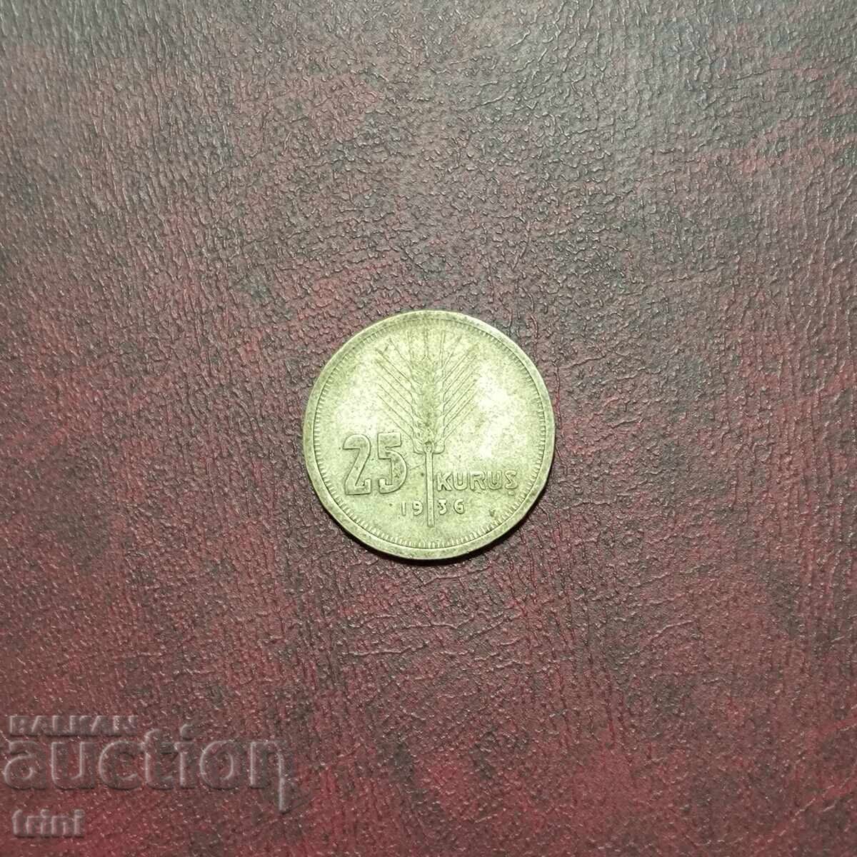 Turkey 25 kuruş 1936