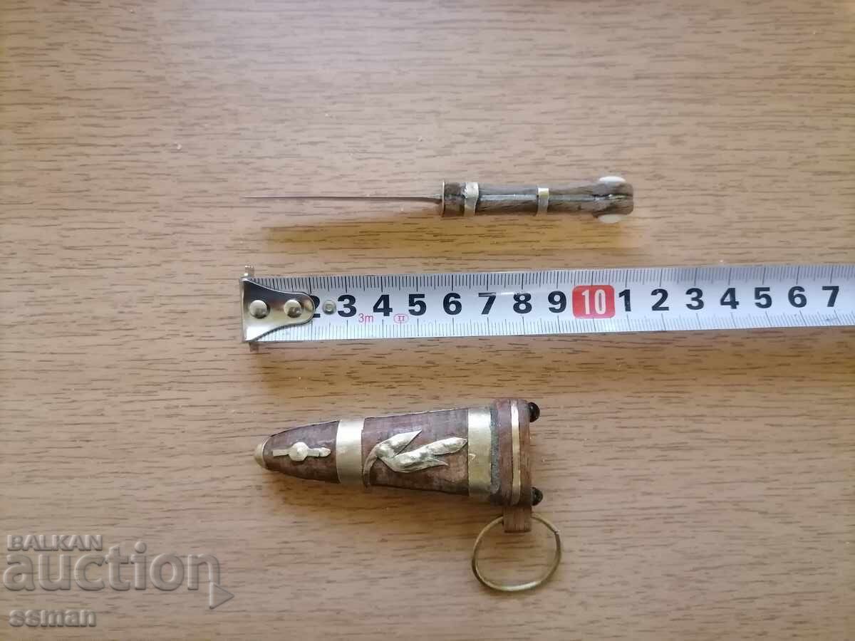 Vechi cuțit mic cu teacă de lemn - 5