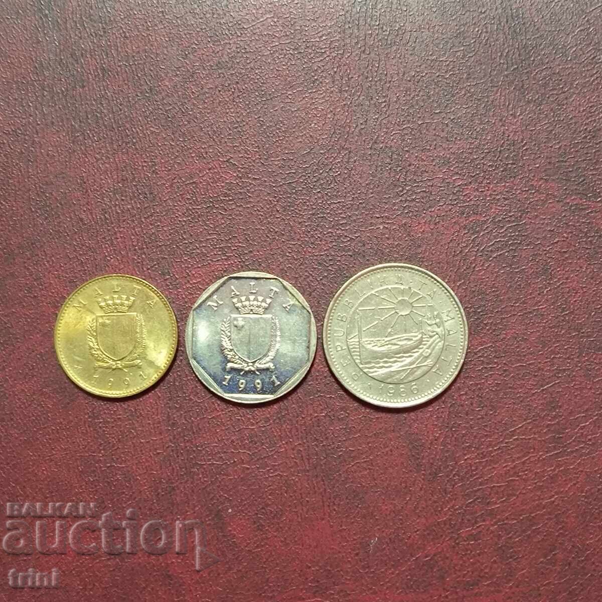 Malta 1, 5, and 10 cents 1991 and 1986 with price € 3.50 | 6.85 BGN Malta 1, 5, and 10 cents 1991 and 1986 with price € 3.50 | 6.85 BGN