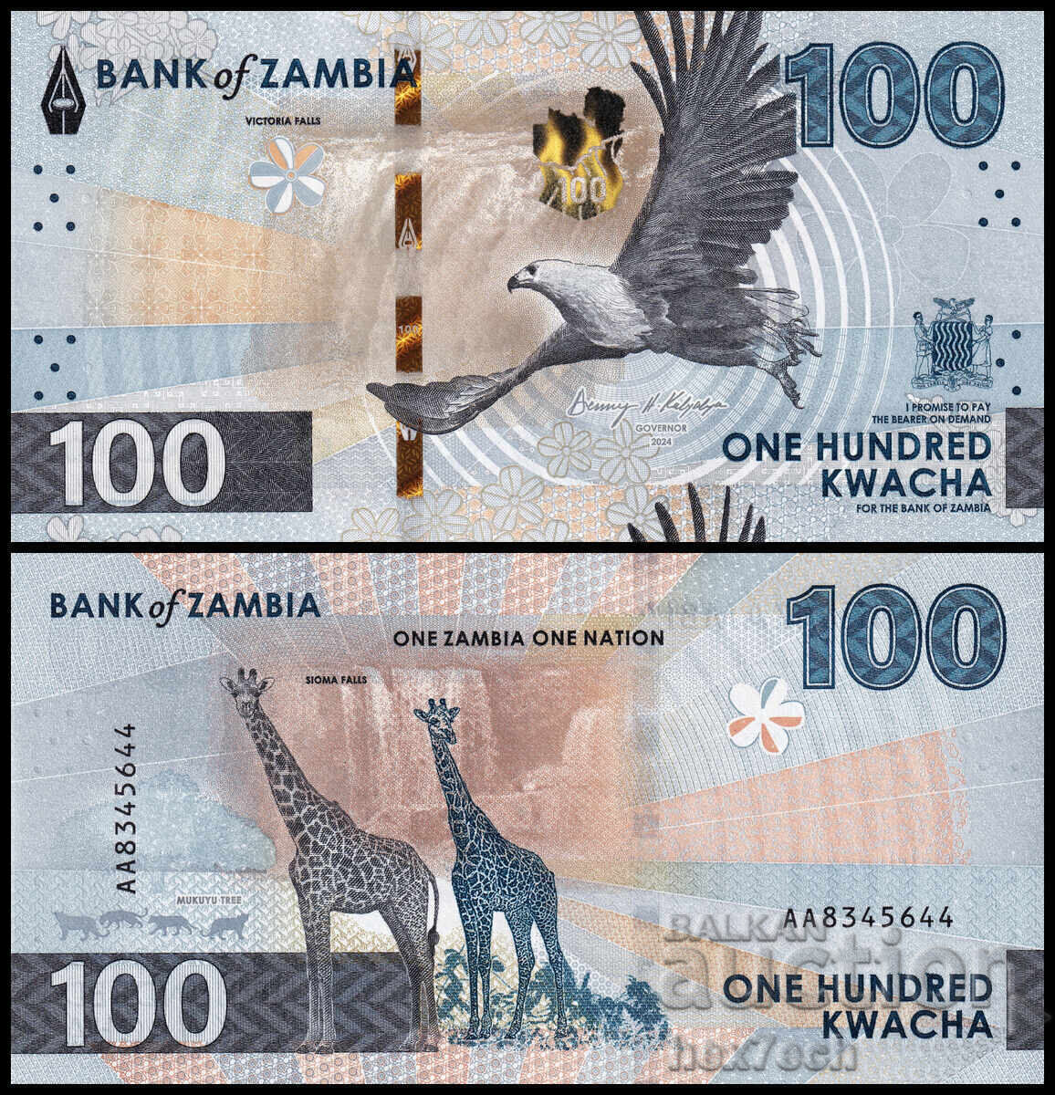 ❤️ ⭐ Zambia 2024 100 Kwacha UNC new ⭐ ❤️