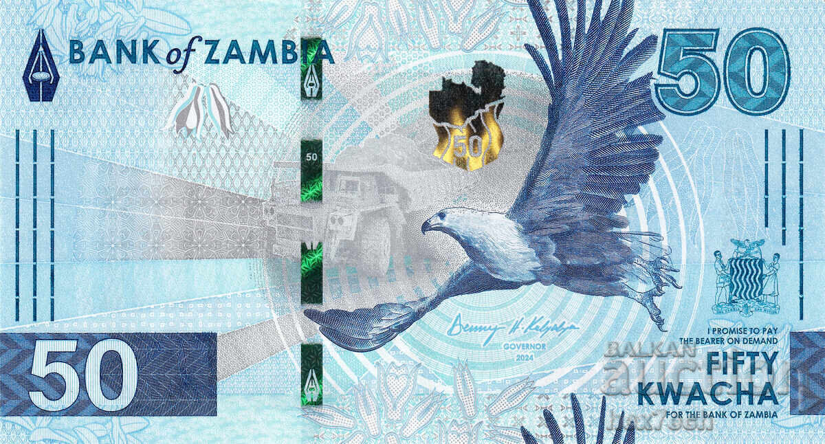 ❤️ ⭐ Zambia 2024 50 Kwacha UNC new ⭐ ❤️ with price € 6.49 | 12.69 BGN