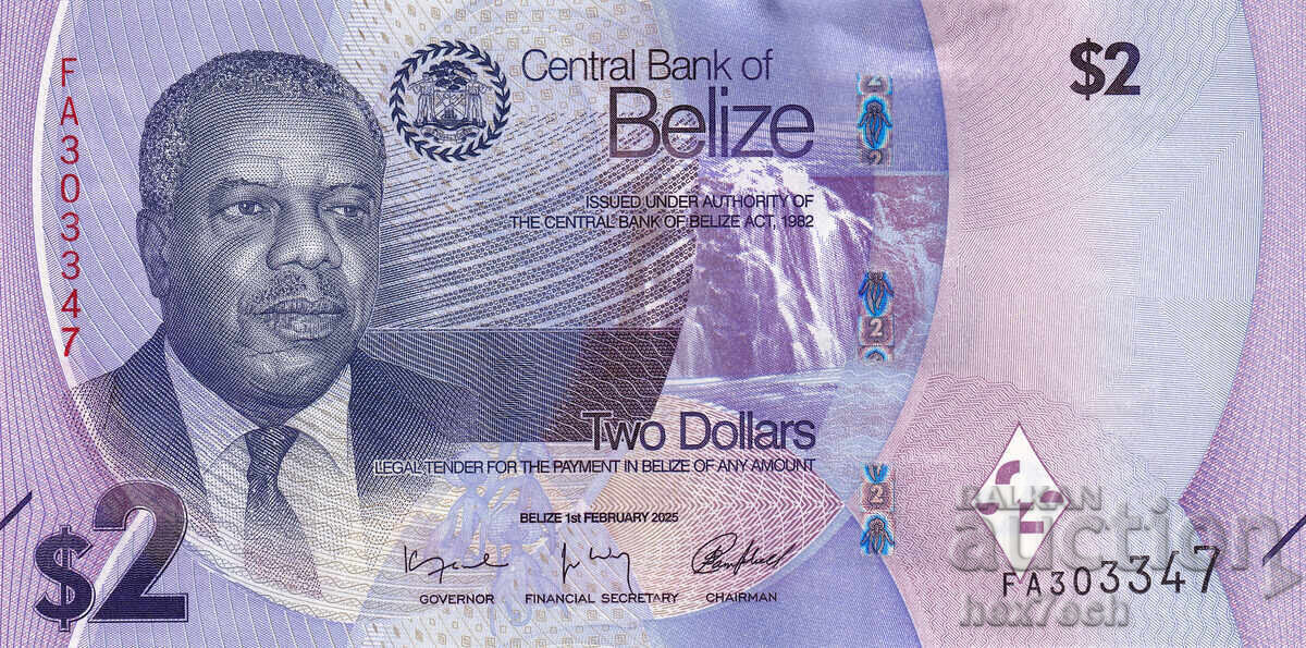 ❤️ ⭐ Μπελίζ 2025 2 δολάρια UNC νέα ⭐ ❤️ με τιμή € 4.60 | 9.00 BGN