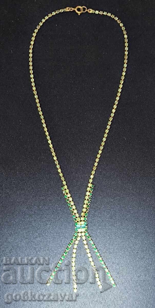 Βίντατζ κολιέ δεκαετίας του '60 Τσεχοσλοβακίας Φυσικά πετράδια!