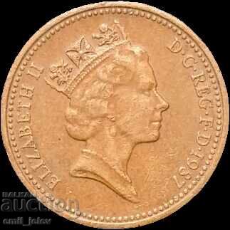 Аукцион 1 пени-Обединено Кралство(United Kingdom 1 penny)1987 год.