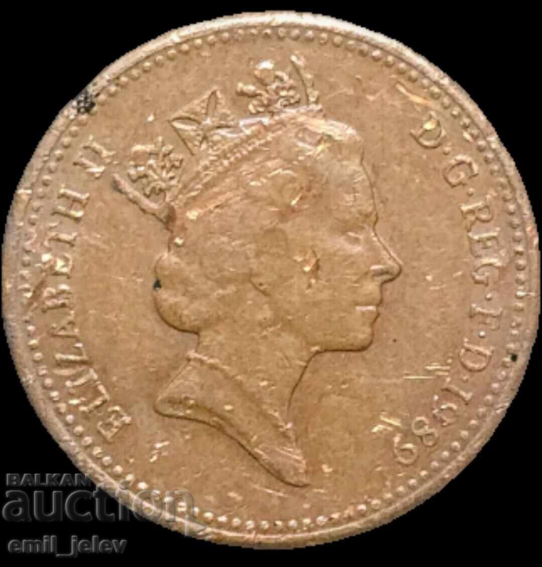 Аукцион 1 пени-Обединено Кралство(United Kingdom 1 penny)1989 год. Аукцион 1 пени-Обединено Кралство(United Kingdom 1 penny)1989 год.