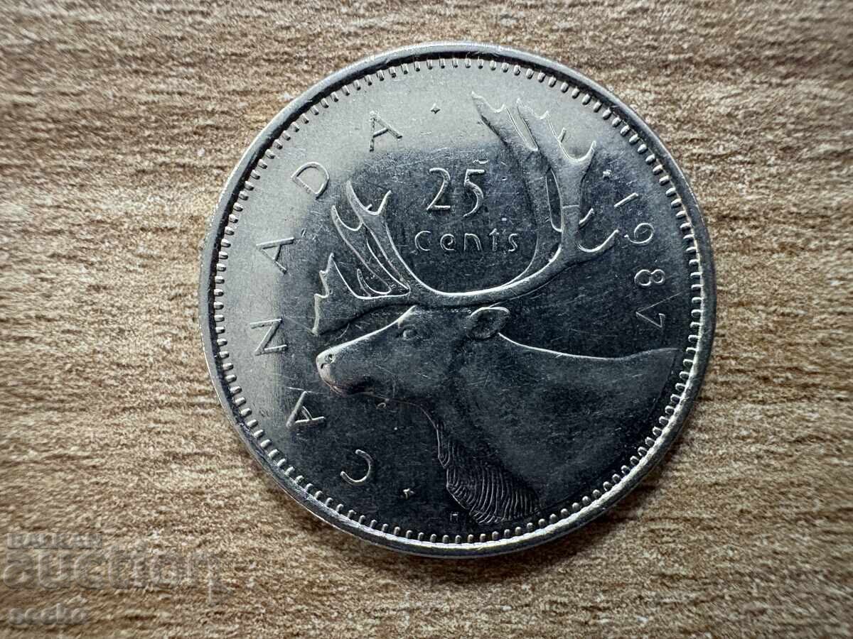 Канада - 25 цента (1987) Канада - 25 цента (1987)
