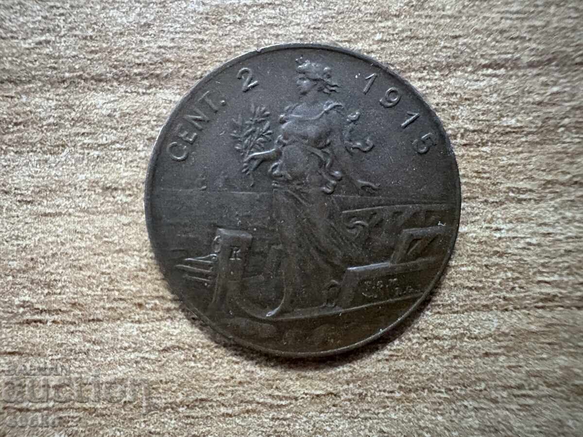 Италия - 2 чентезими (1915)