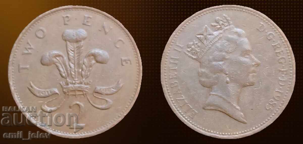 2 πένες - Ηνωμένο Βασίλειο (United Kingdom) 1985 god 2 πένες - Ηνωμένο Βασίλειο (United Kingdom) 1985 god