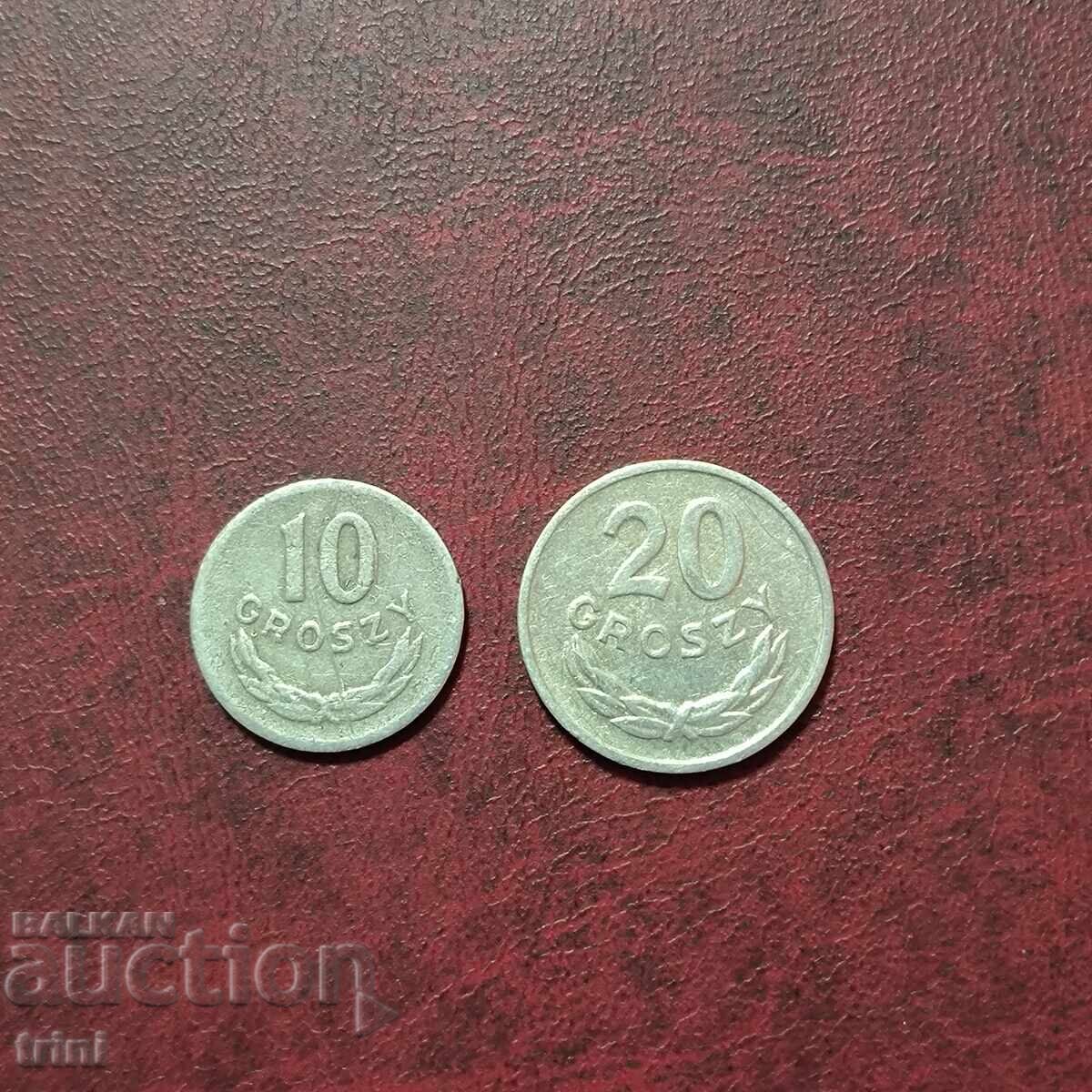 Poland 10 and 20 Groszy 1962