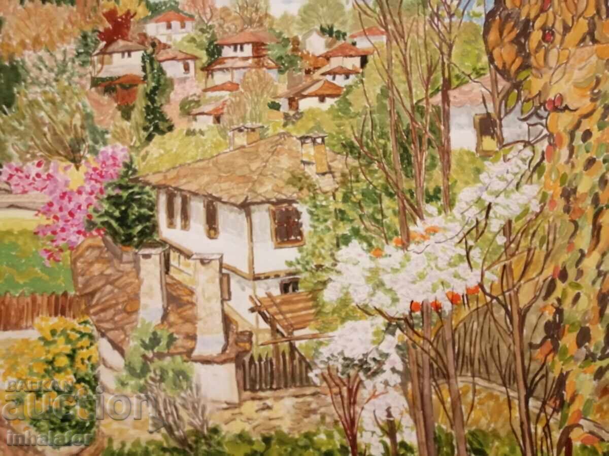 Доставка на Акварел  Пролетен пейзаж 36 - 30 см