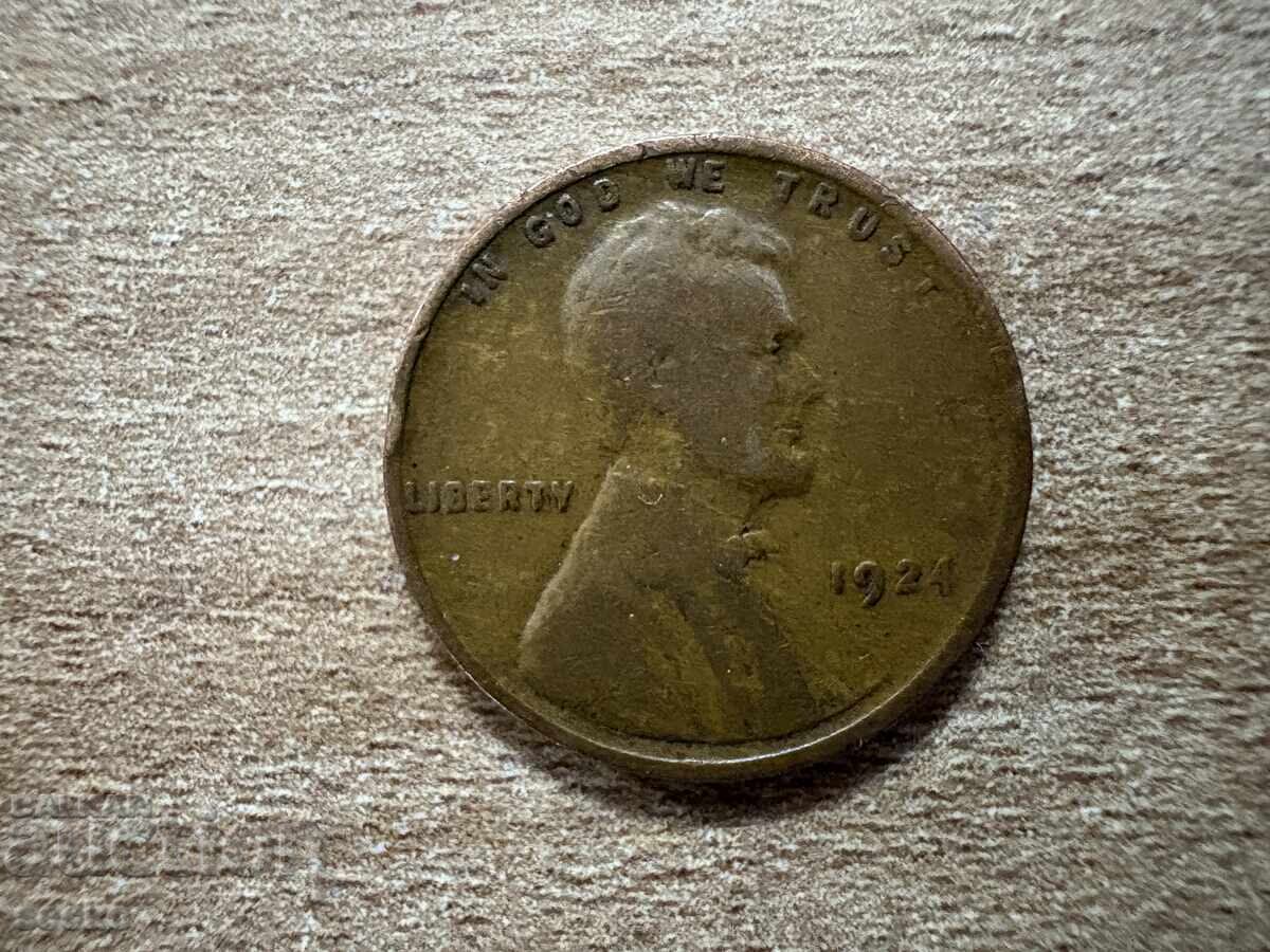 SUA - 1 cent (1924) cu preț € 0.85 | 1.66 BGN