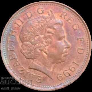 Аукцион 2 пенса-Обединено Кралство(United Kingdom 2 pence)1999 год.