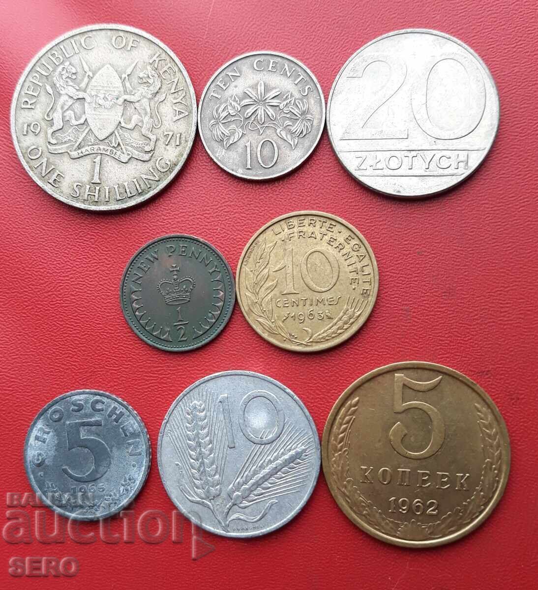 Lot mixt de 8 monede Lot mixt de 8 monede