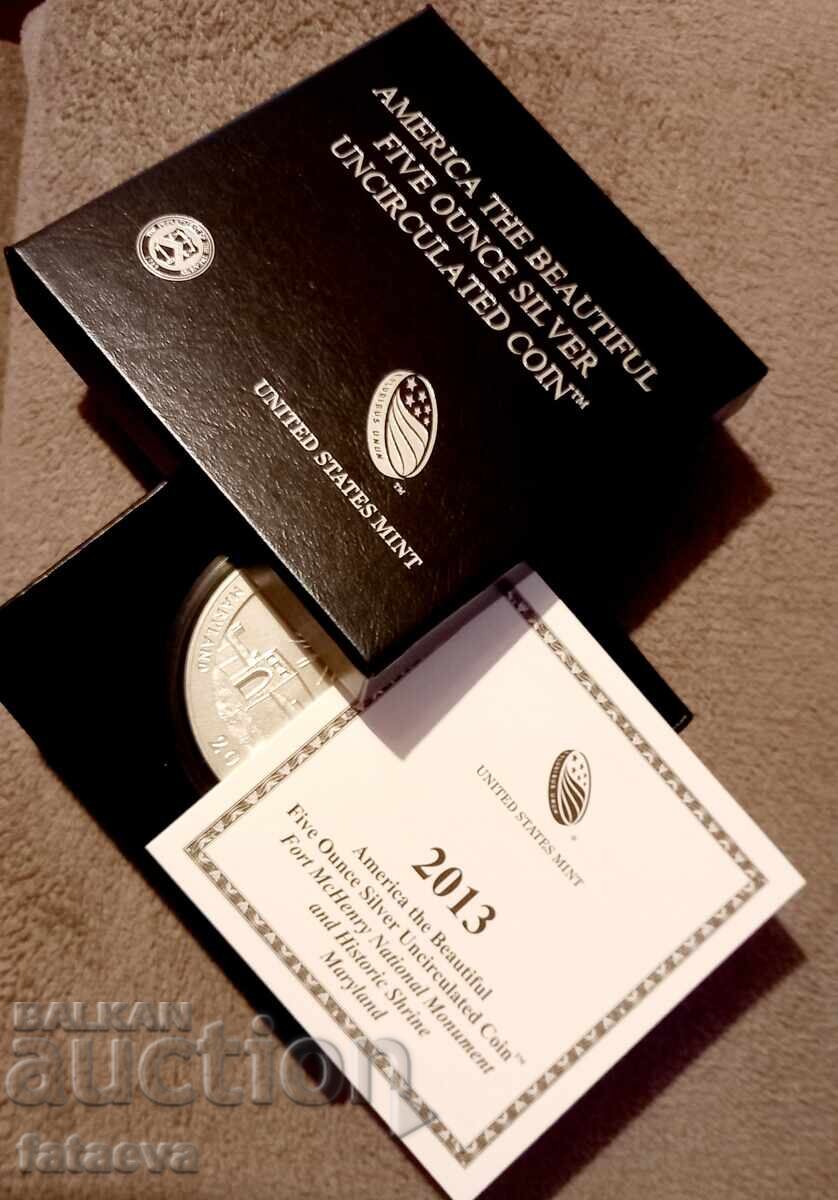 Παράδοση 5 oz Ασήμι, Ford McHenry Meryland, 2013