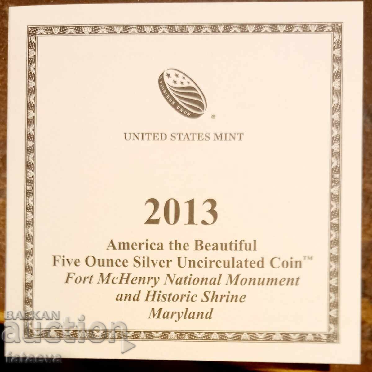 5 oz Ασήμι, Ford McHenry Meryland, 2013 - 7