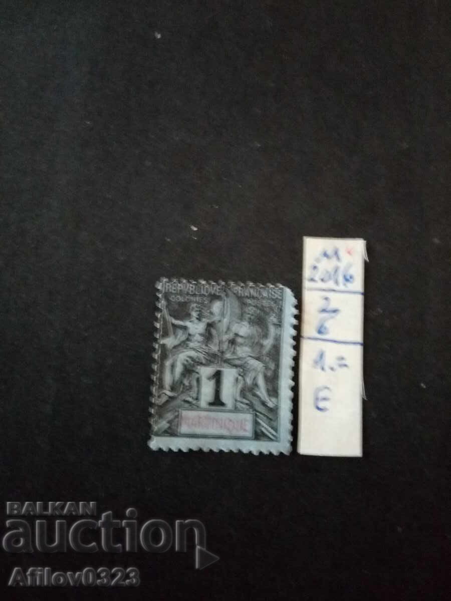 Марка употребена - о-в Мартиника - Франция.