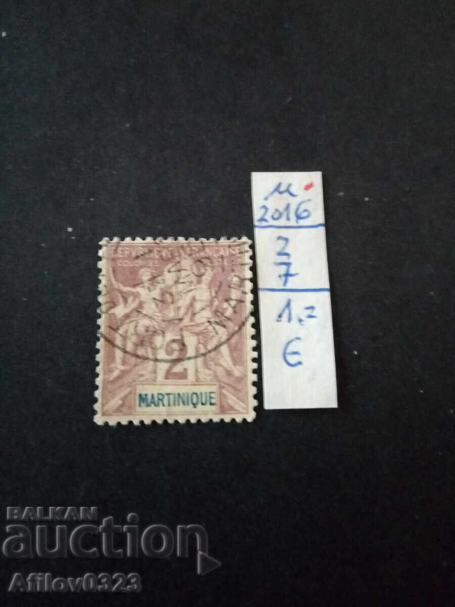 Марка употребена - о-в Мартиника - Франция.