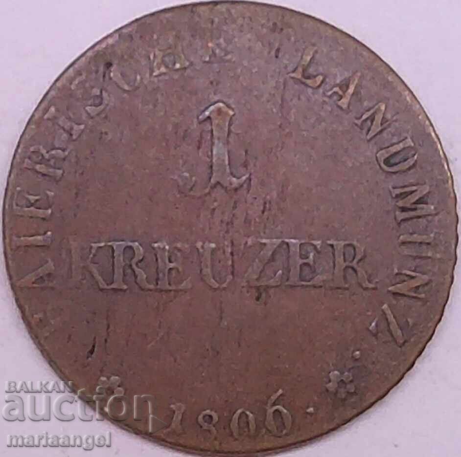 1 Kreuzer 1806 Ocupația Tirolului Bavaria - rar cu preț € 18.00 | 35.20 BGN 1 Kreuzer 1806 Ocupația Tirolului Bavaria - rar cu preț € 18.00 | 35.20 BGN