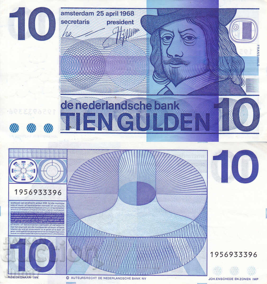 tino37- OLANDA - 10 GULDENI - 1968 - XF tino37- OLANDA - 10 GULDENI - 1968 - XF