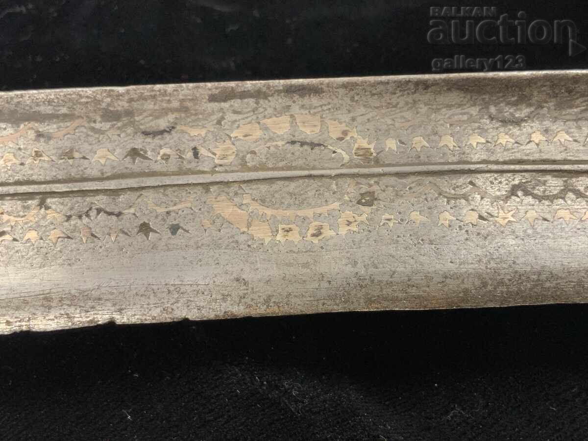 Γιαταγάνι Δαμασκηνού Σφυρήλατου με Κέρατο Βουβαλιού - 7