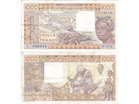 tino37- ЗАПАДНА АФРИКА /СЕНЕГАЛ/ - 1000 ФРАНКА - 1989г - VF