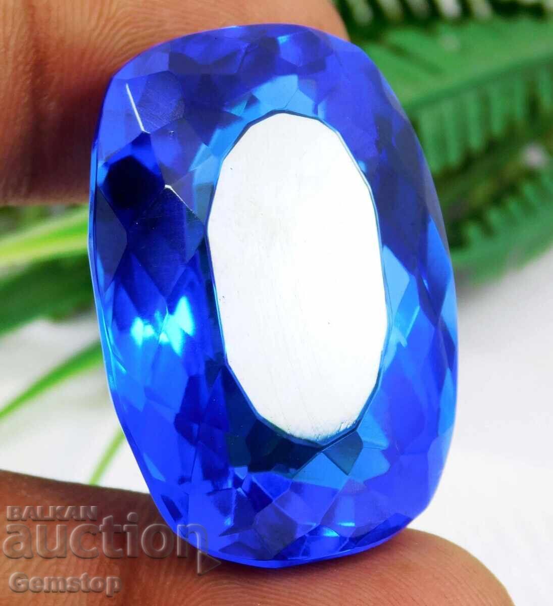 БЗЦ! 115.85 к-та естествен танзанит кушон серт.OMGTL от 1ст! БЗЦ! 115.85 к-та естествен танзанит кушон серт.OMGTL от 1ст!