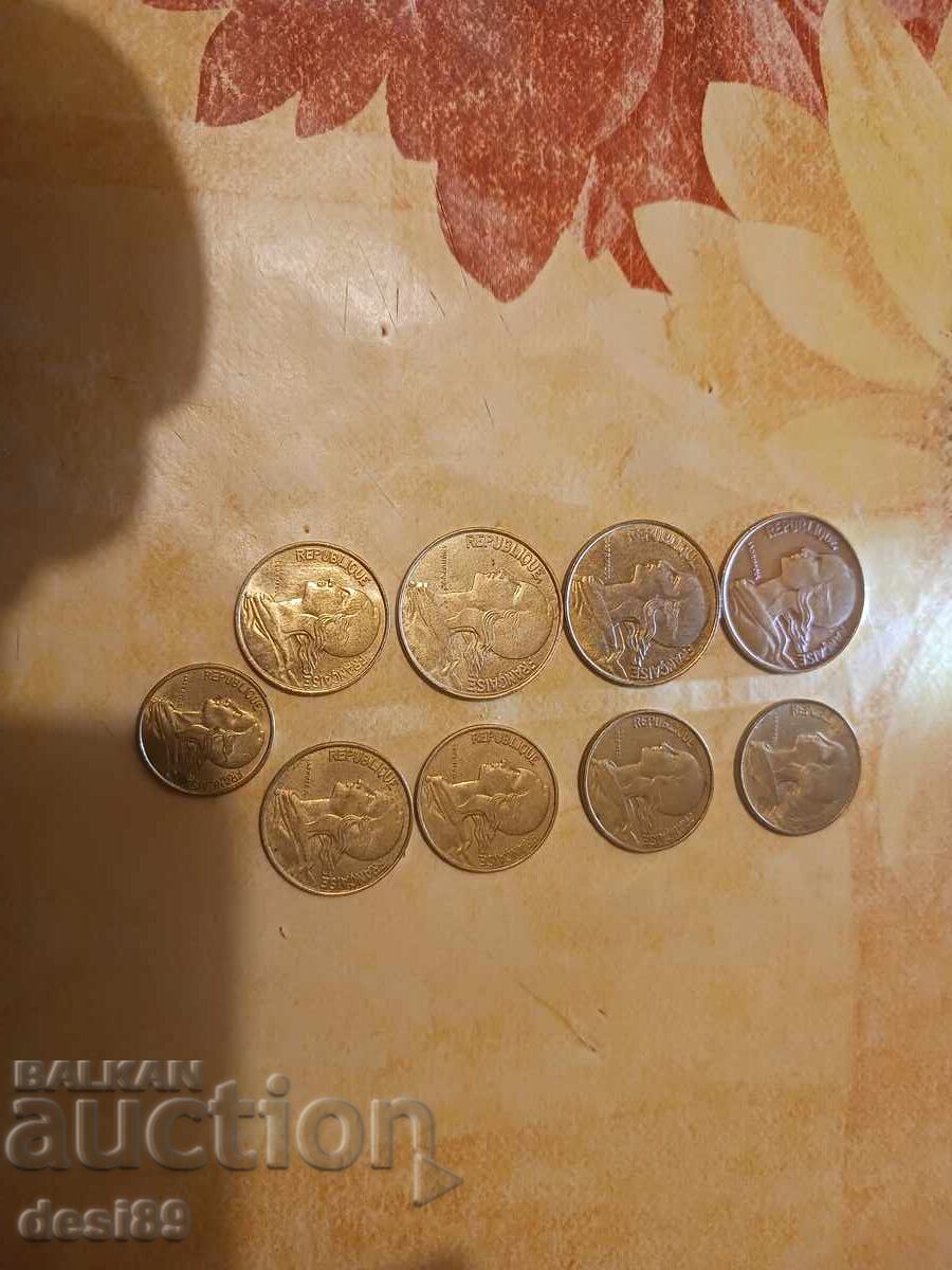 Френски 9 броя сантими - 5