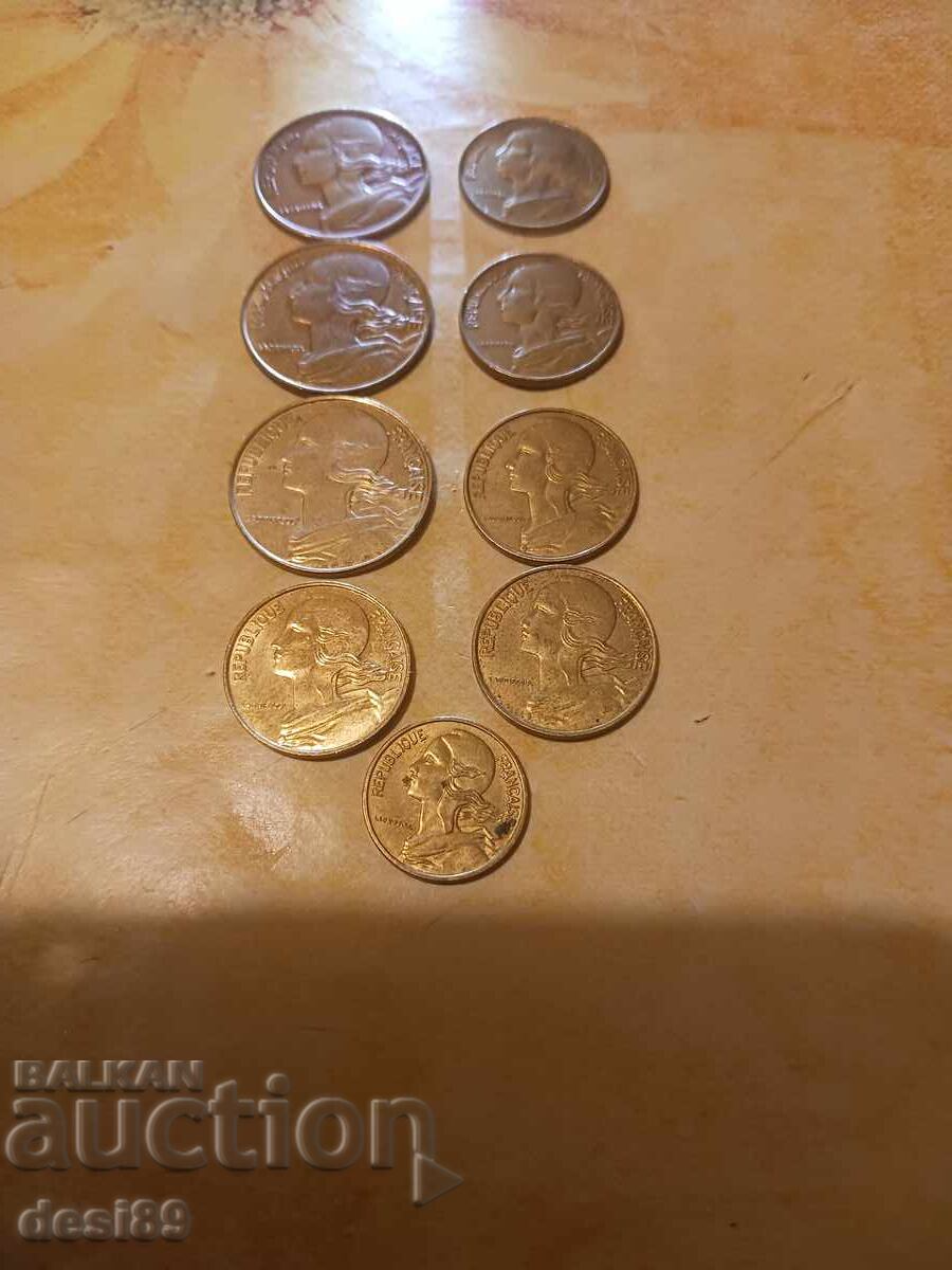 Френски 9 броя сантими - 6